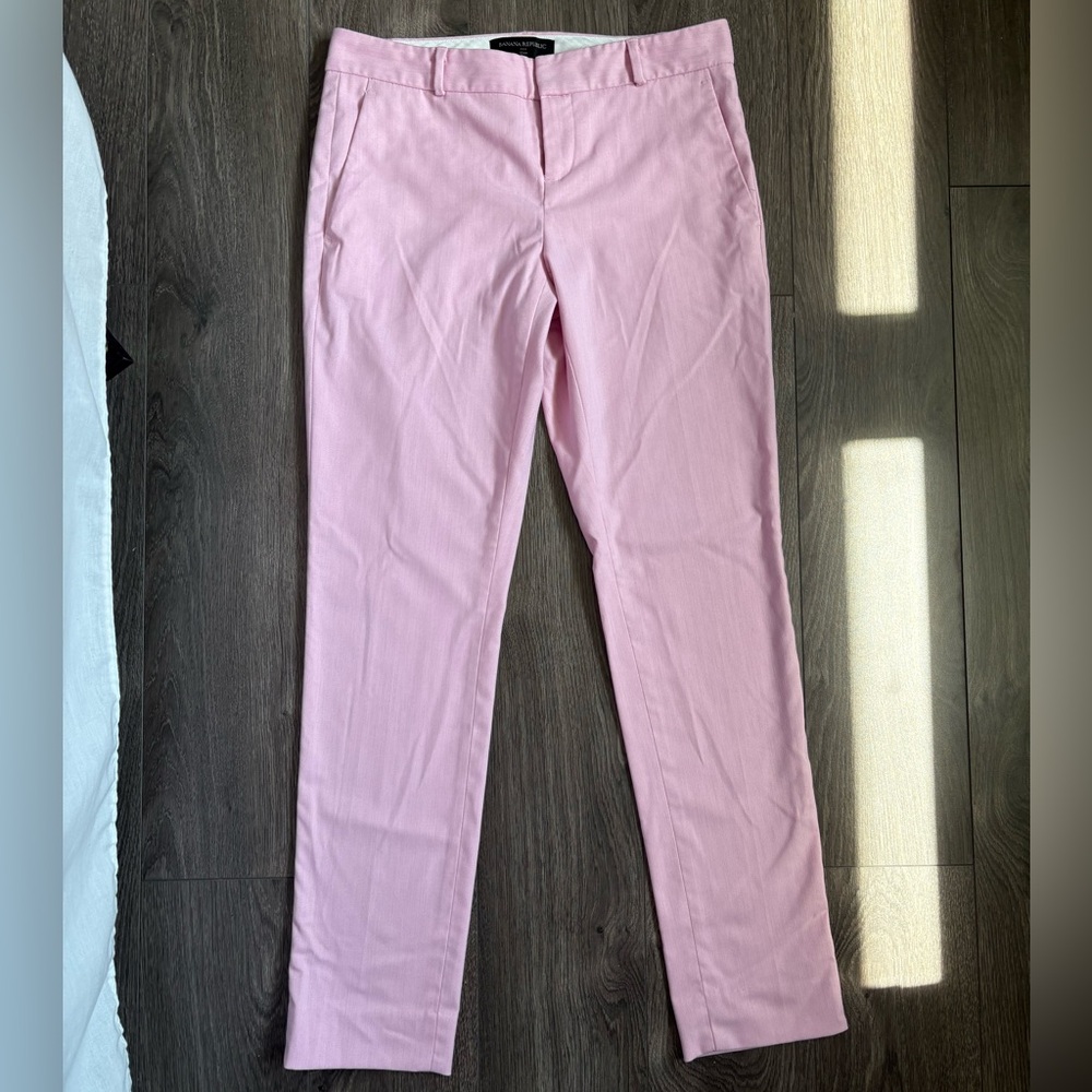 Pink Straight-Leg Pants